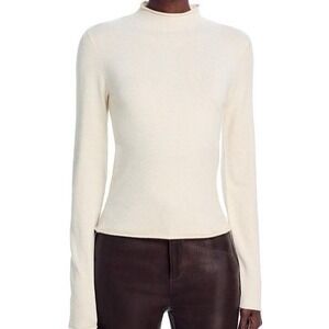 French Connection Cosysoft Mock Neck Sweater Stretch Oatmeal  Womens Size XS